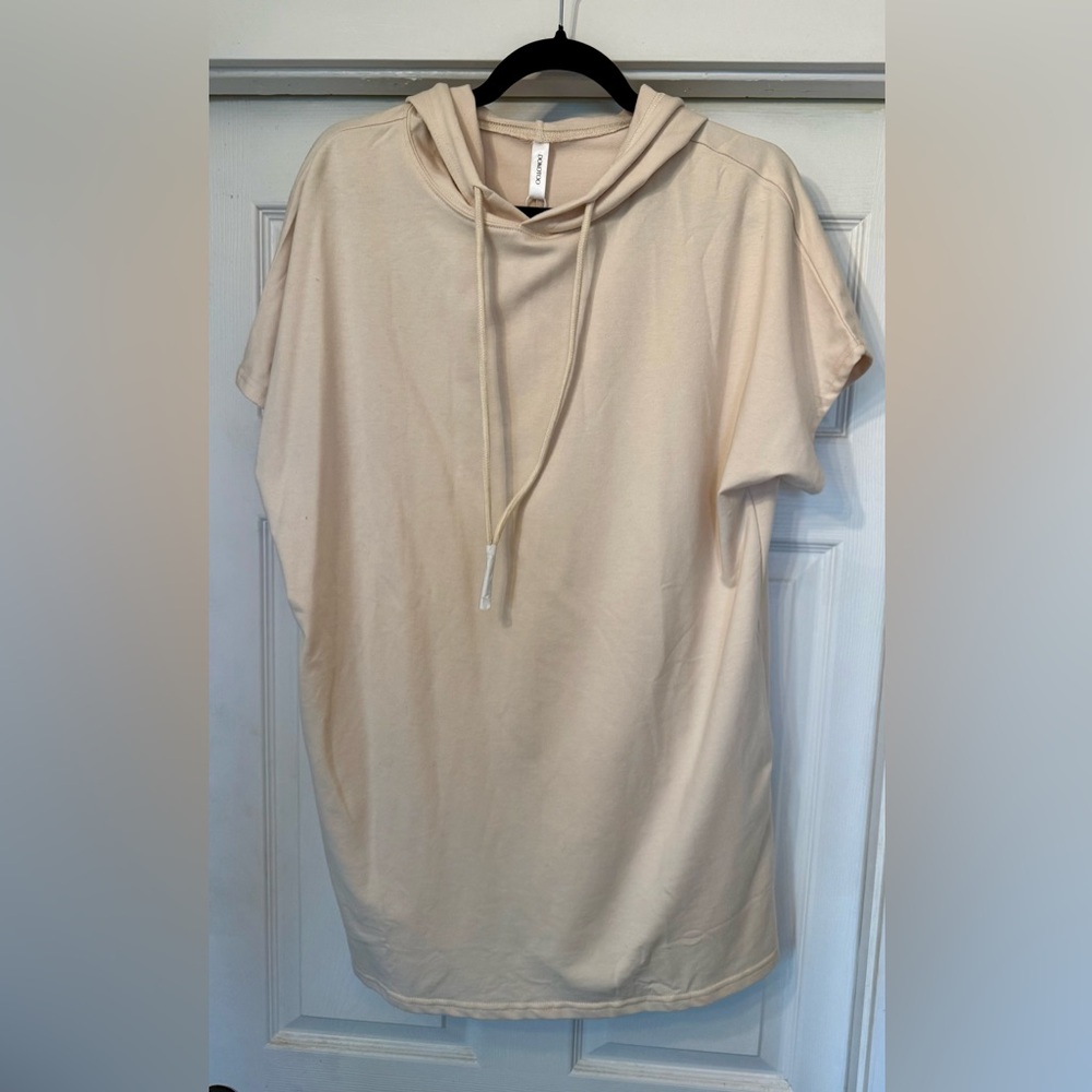 Cream Hooded Tunic Top or Dress